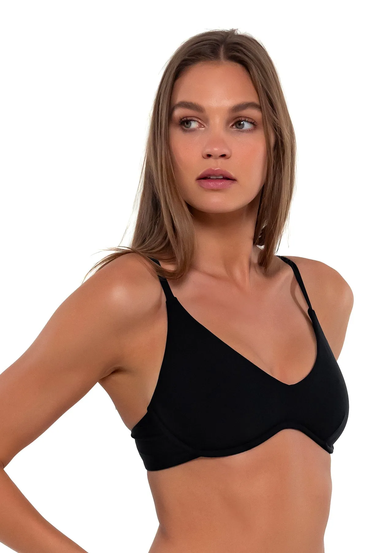 Sunsets Black Brooke U-Wire Top