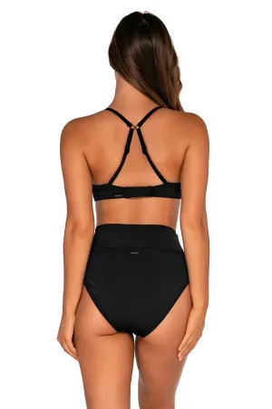 Sunsets Black Hannah High Waist Bottom