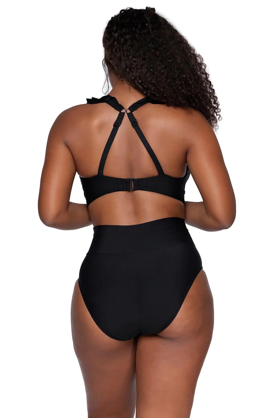Sunsets Black Hannah High Waist Bottom