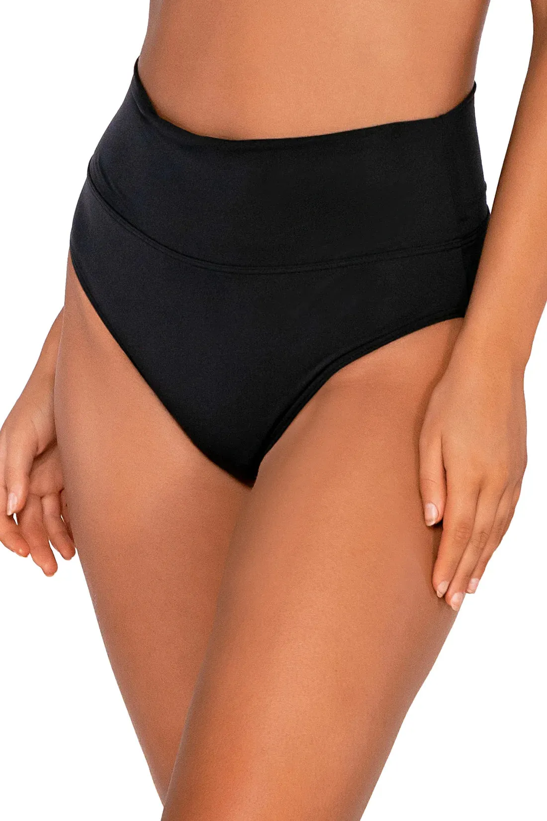 Sunsets Black Hannah High Waist Bottom