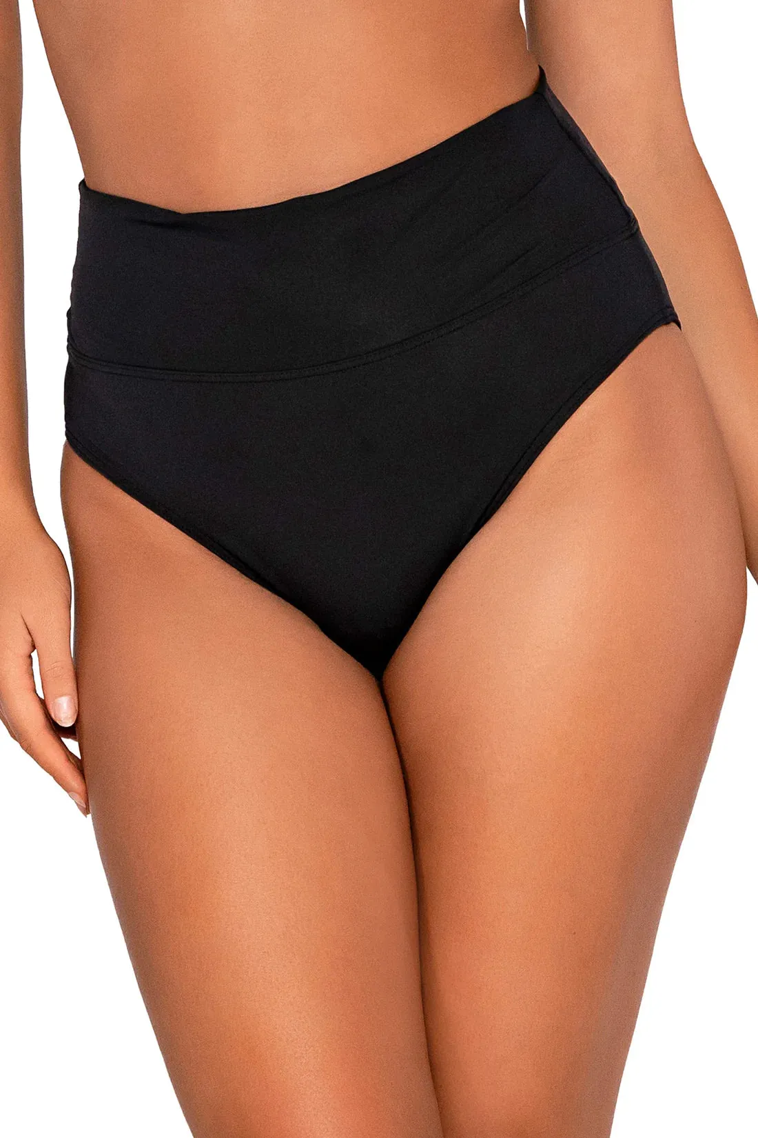 Sunsets Black Hannah High Waist Bottom