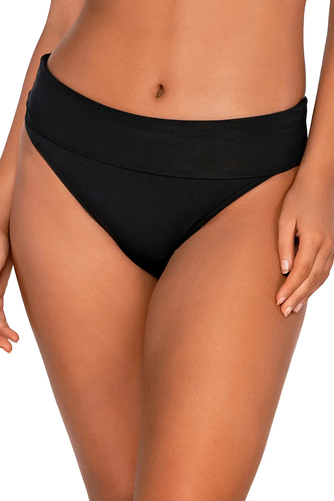 Sunsets Black Hannah High Waist Bottom