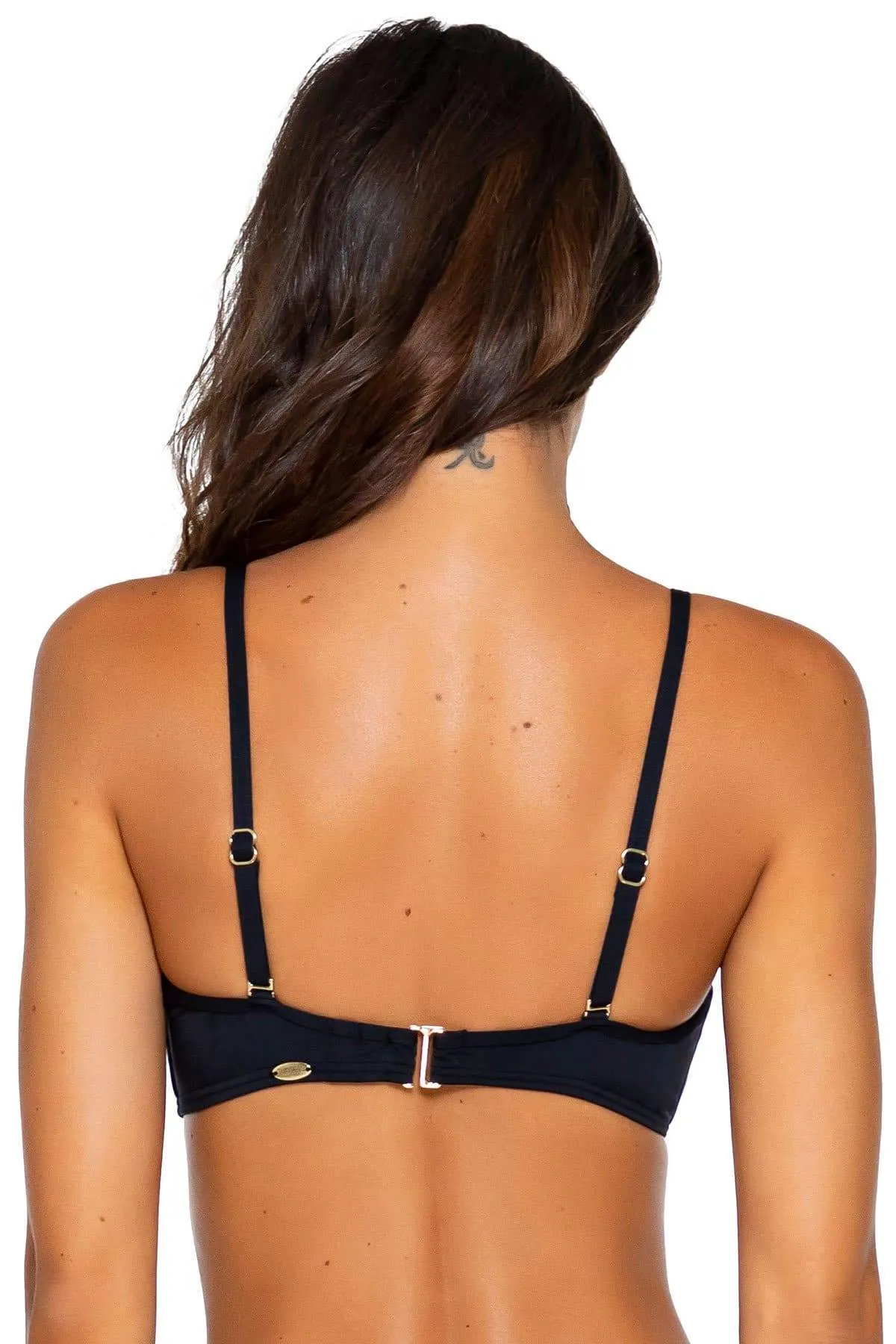 Sunsets Black Iconic Twist Bandeau Top