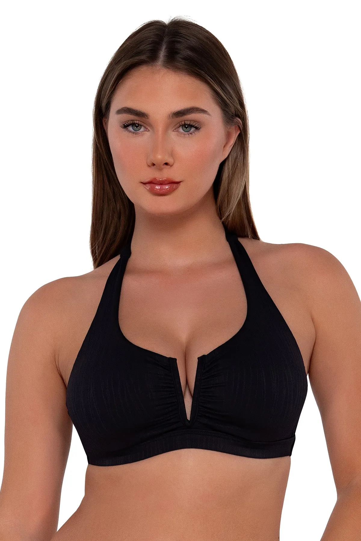 Sunsets Black Seagrass Texture Vienna V-Wire Top