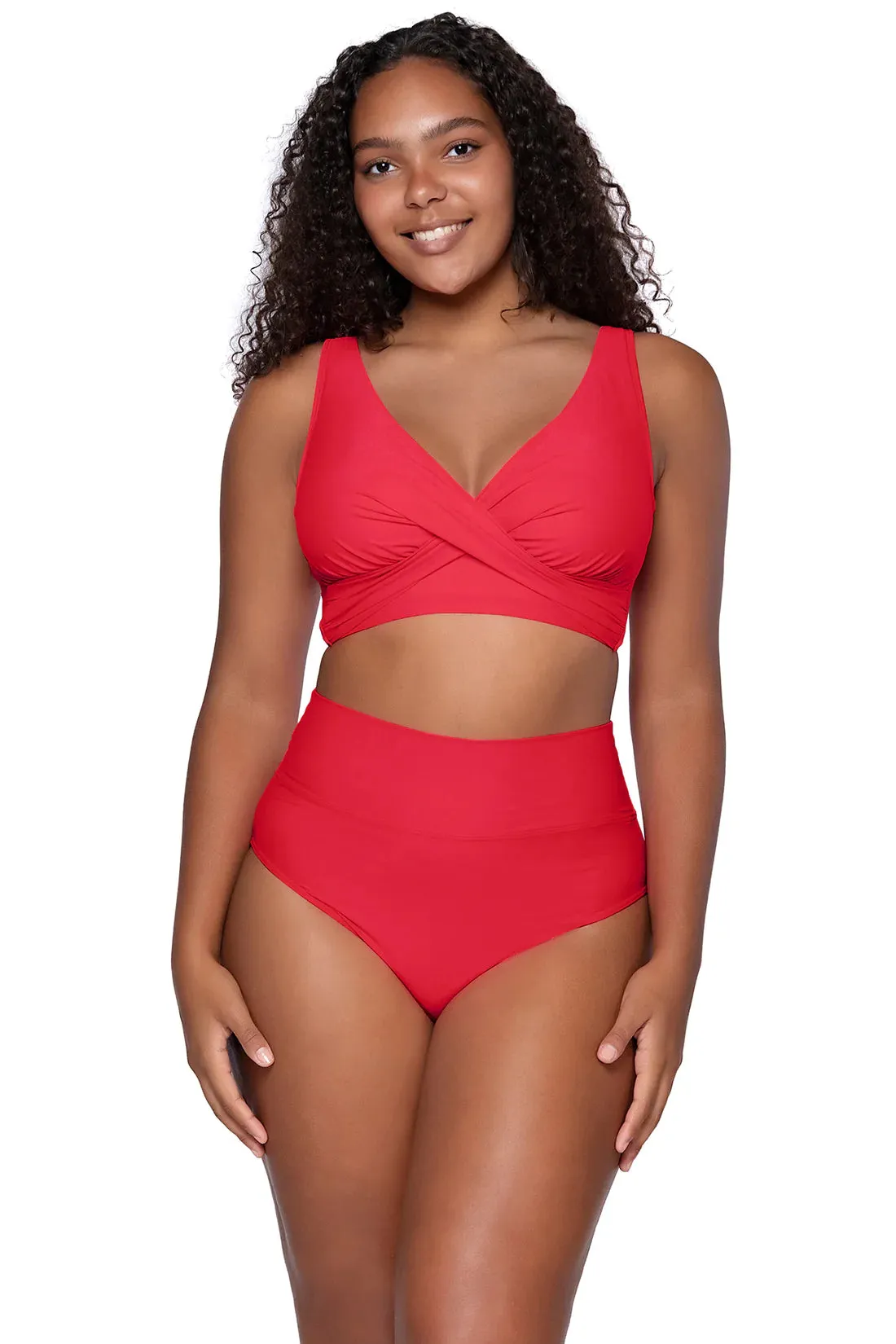 Sunsets Geranium Hannah High Waist Bottom