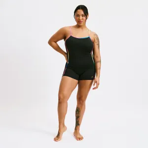Swim 3.5" Skinny Strap Unisuit - Black Rainbow Ombre