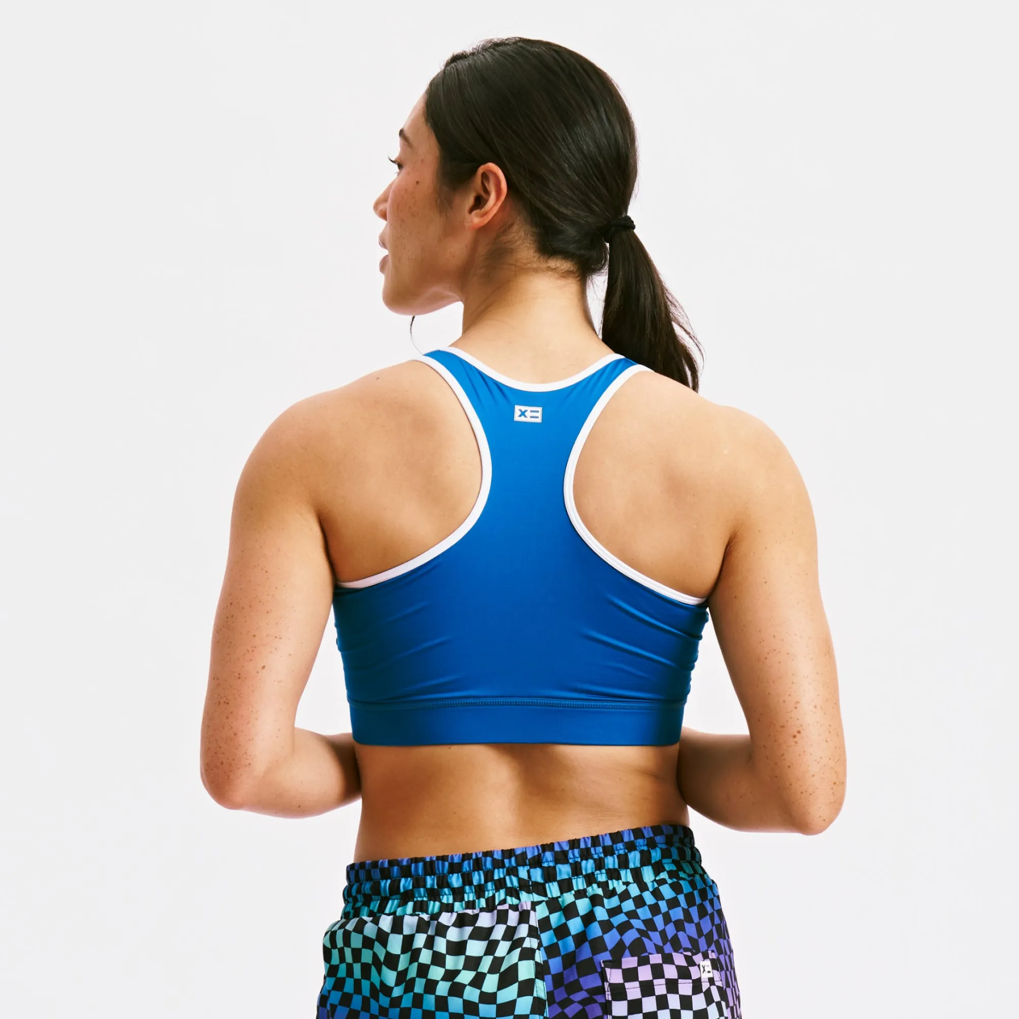 Swim Racerback Zip Compression Top - Marina Blue