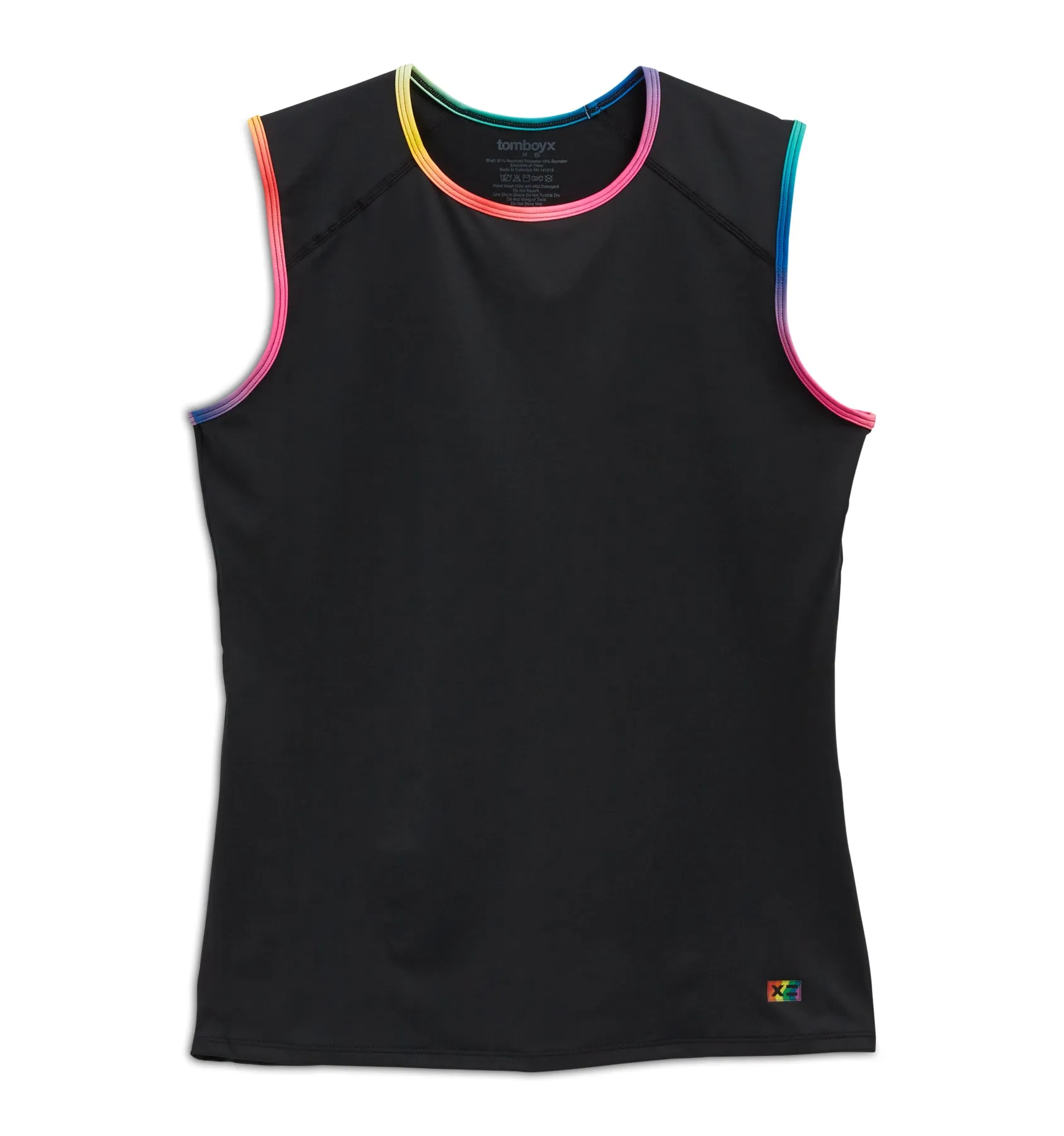 Swim Tank - Black Rainbow Ombre