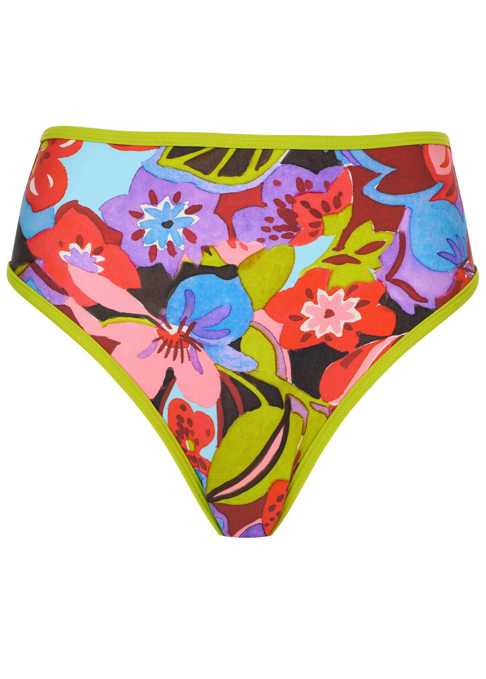 Tahiti High Rise Moderate Bottom - Strawberry Floral