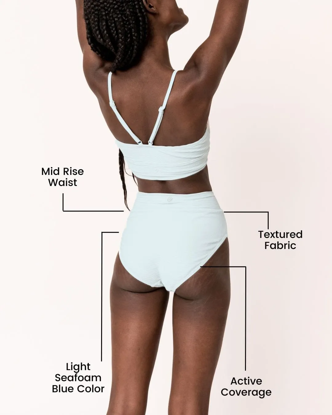 Textured Seafoam Mid Rise Bottom