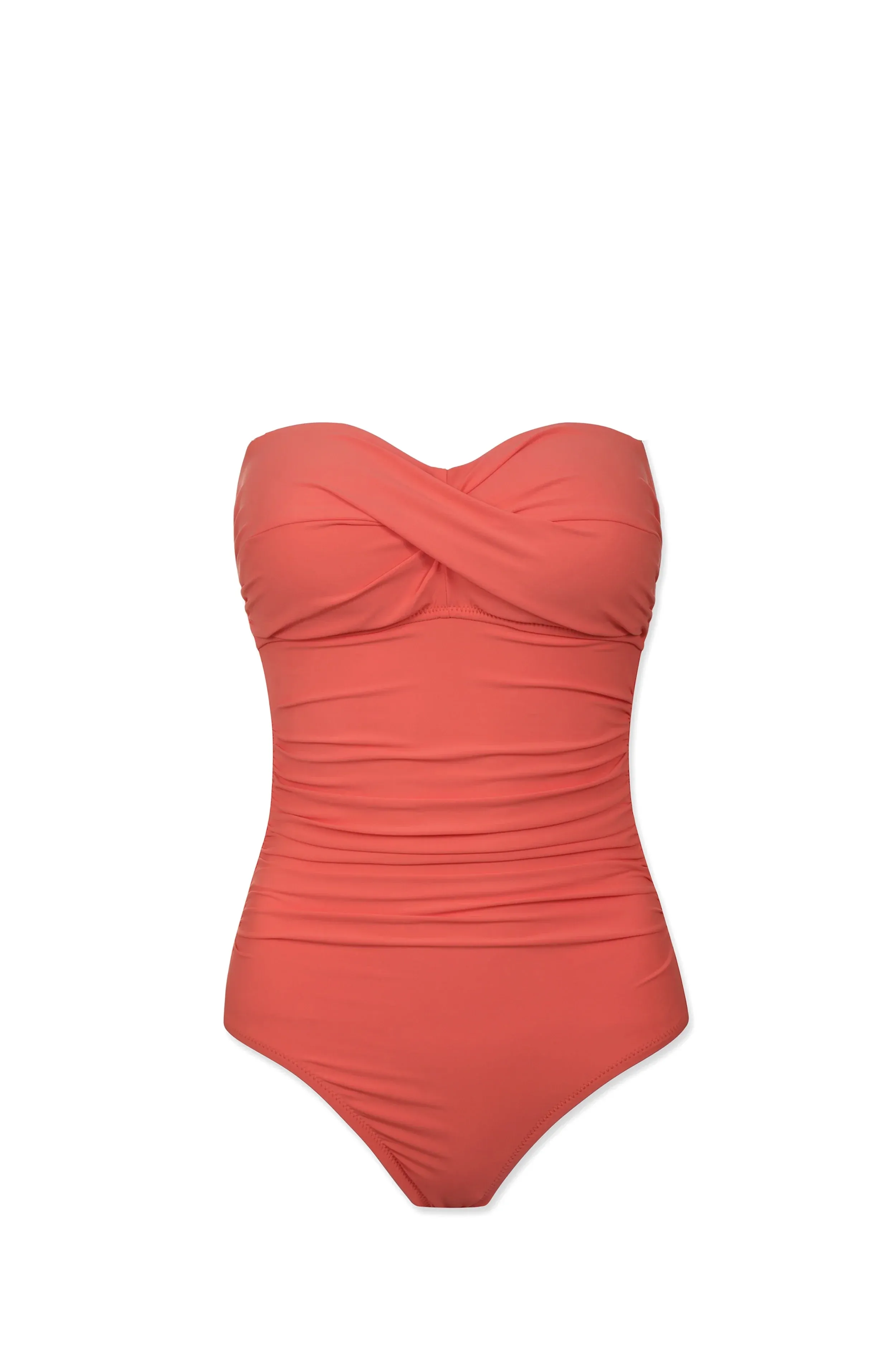 Twist Bandeau One-Piece  |  Coral