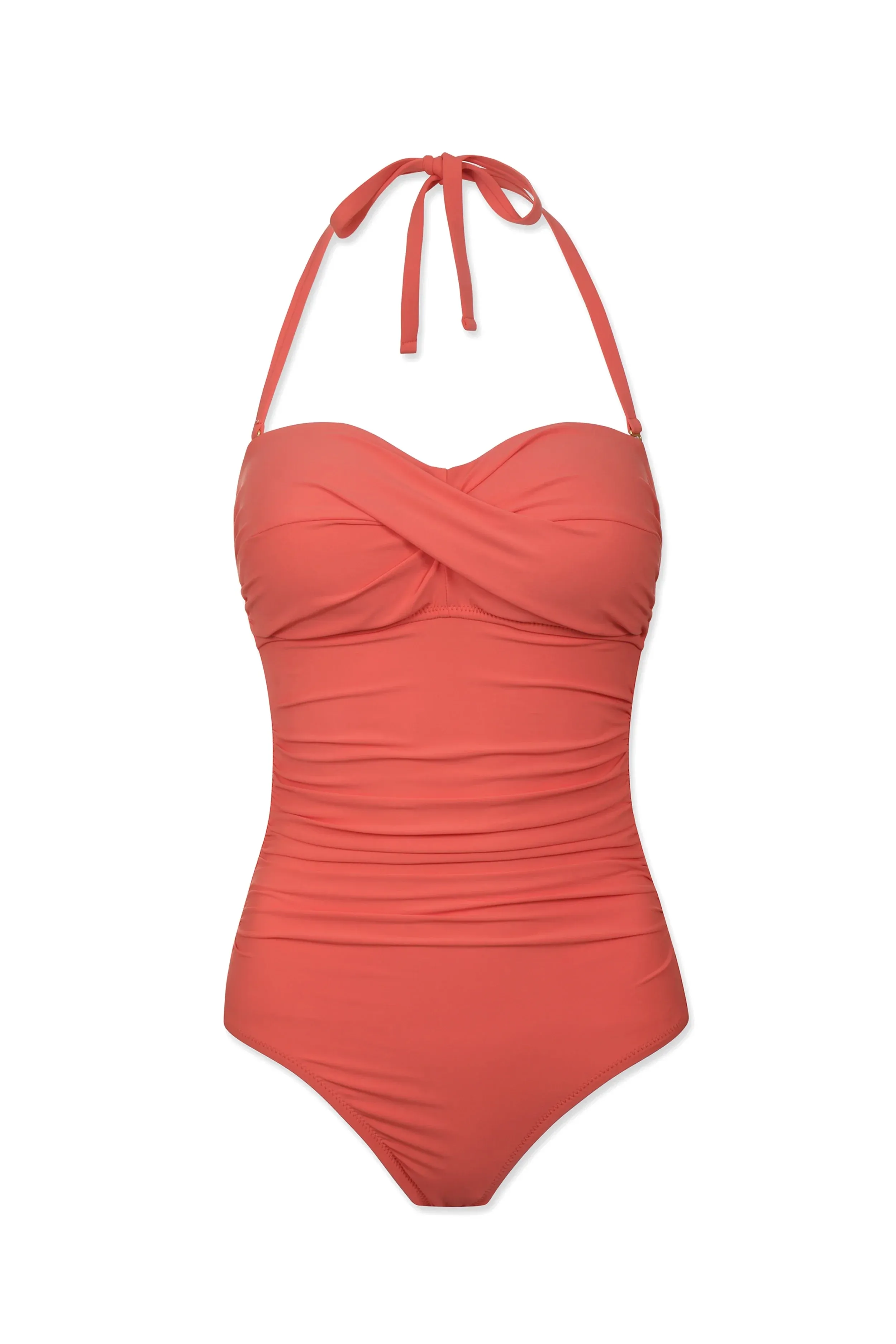 Twist Bandeau One-Piece  |  Coral