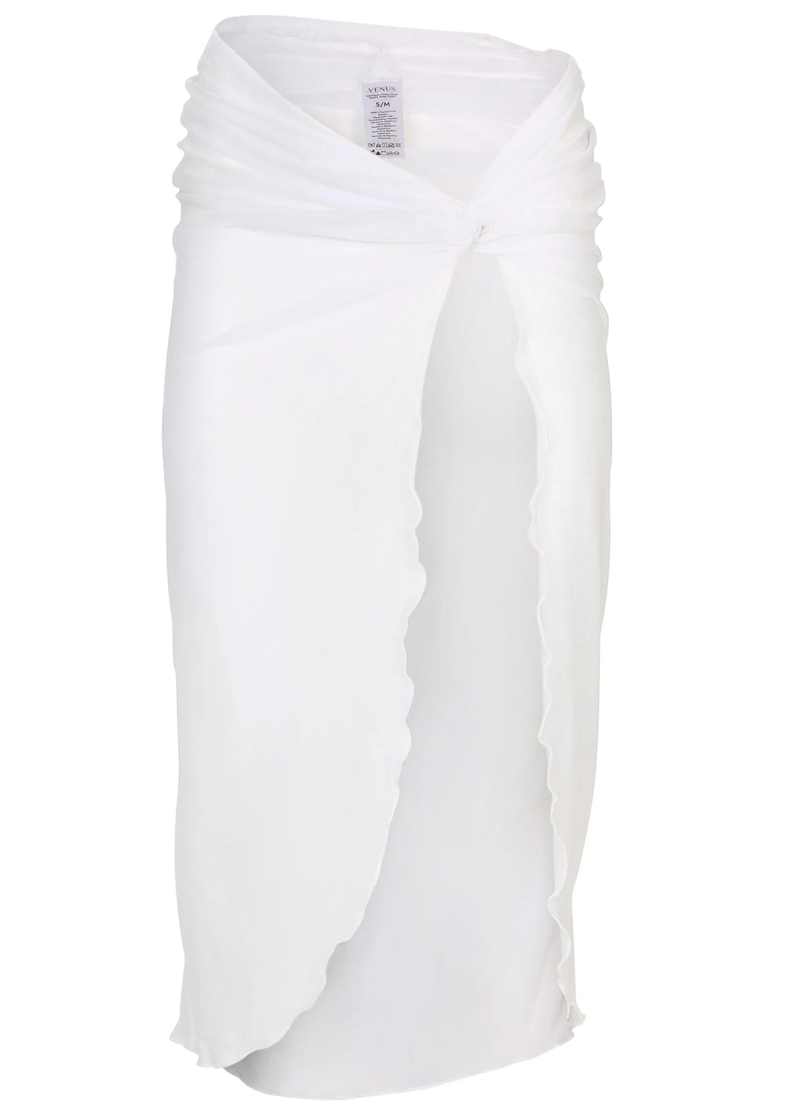Twist Front Mesh Cover-Up - White