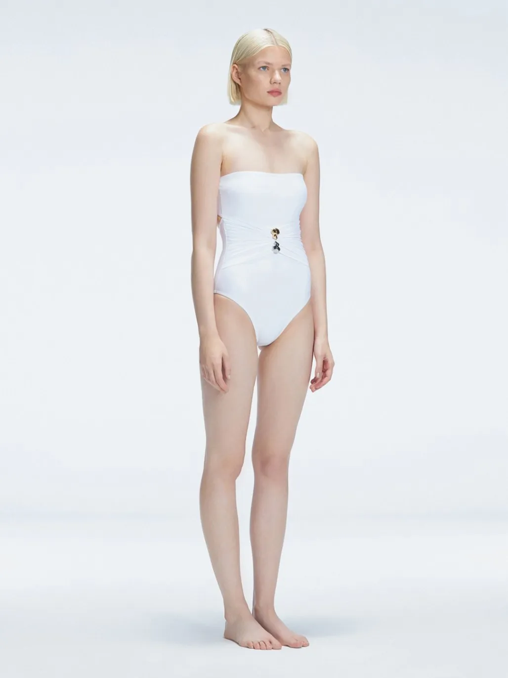 Ursula White Bandeau One Piece Swimsuit