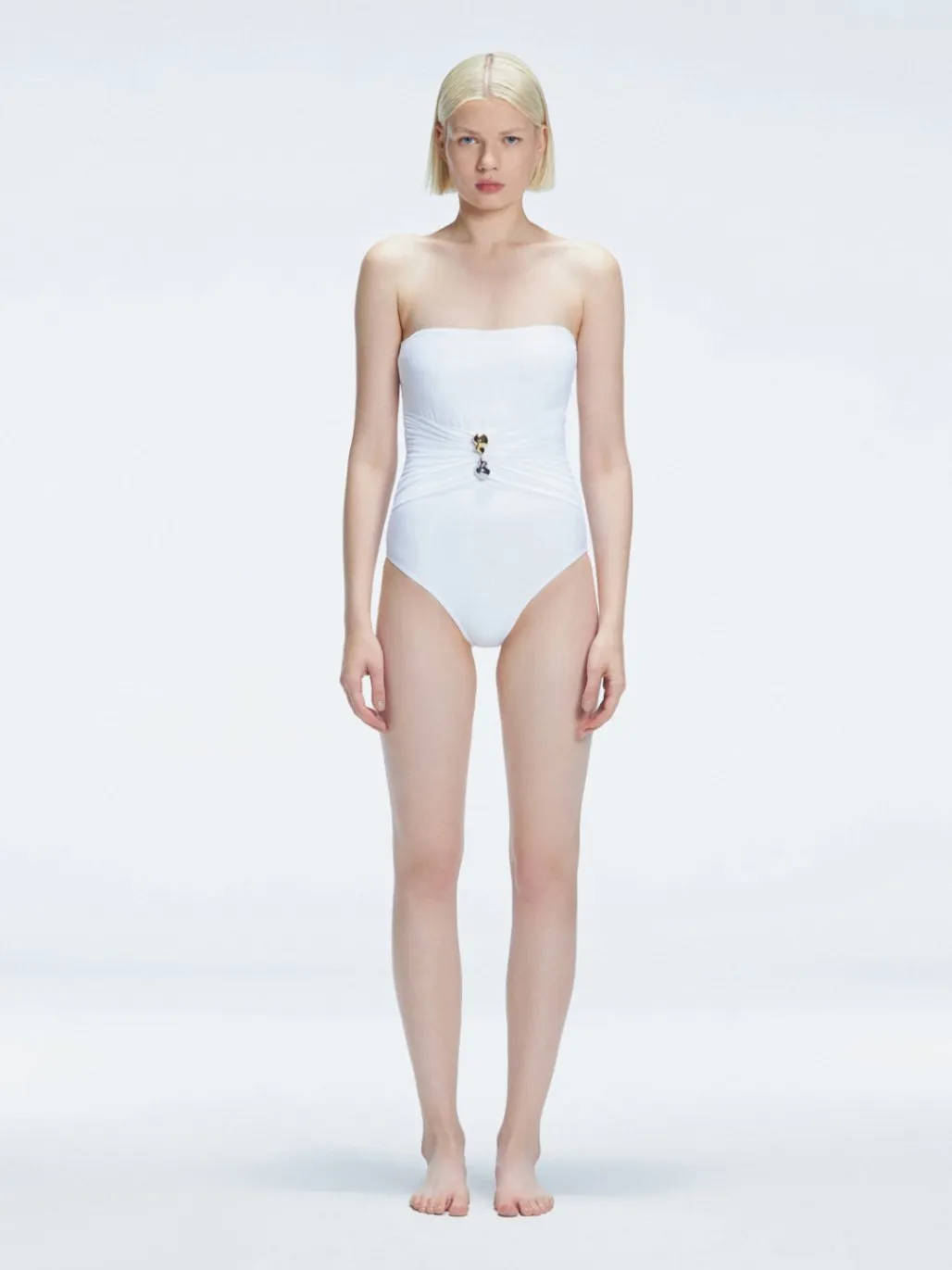 Ursula White Bandeau One Piece Swimsuit